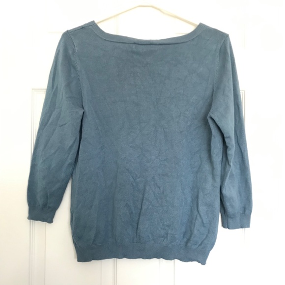 Joseph A Long Sleeve Square Neck Sweater Top M Dusty Blue - Picture 5 of 15